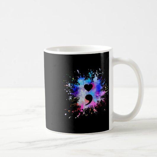 Mug Symbole du sémicolon du coeur graphique (Droite)