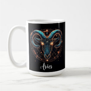 Mug Symbole du zodiaque Bélier doré avec ornements