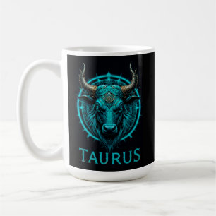 Mug Symbole du zodiaque Taureau en bleu vibrant et or