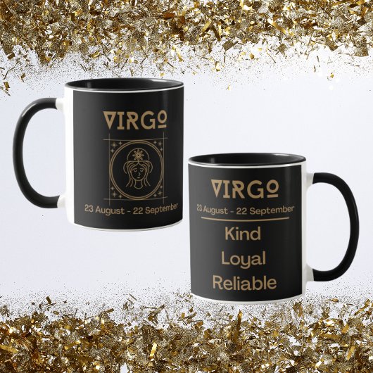 Mug Symbole du Zodiaque Virgo avec Symbole et traits