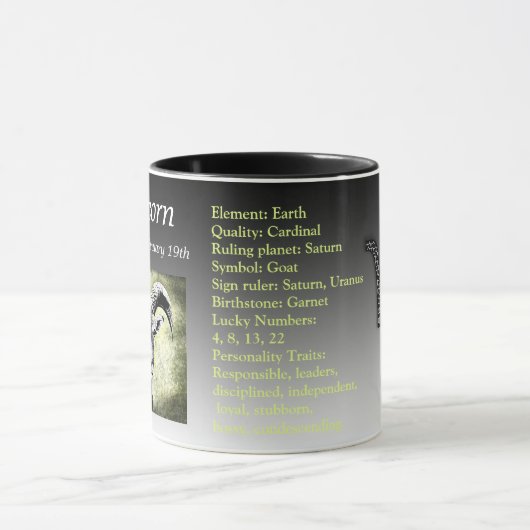 Mug Symbole et détails de la chèvre Capricorne (Centre)