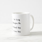 Mug Symbole et mots de guérison de ho'oponopono. (Devant droit)