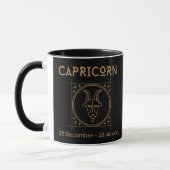 Mug Symbole et traits du symbole et du zodiaque de Cap (Gauche)