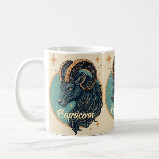 Mug Symbole étoile Capricorne de l'Horoscope (Gauche)