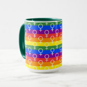 Mug Symbole féminin Motif arc-en-ciel (Devant gauche)