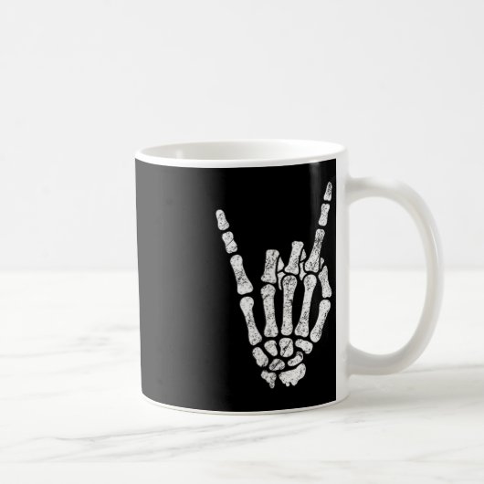 Mug Symbole Halloween Rock Hand Sign Skeleton Rock N R (Droite)