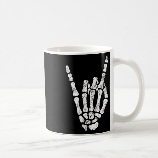 Mug Symbole Halloween Rock Hand Sign Skeleton Rock N R (Droite)
