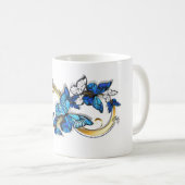 Mug Symbole infini de papillons Morpho bleus (Devant droit)