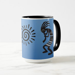 Mug Symbole Kokopelli avec le soleil américain