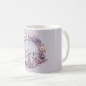 Mug SYMBOLE Lavande Blanc Floral Paix (Devant droit)