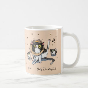 Mug Symbole Leo Star Zodiac Chat avec crinière et cour