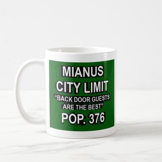 Mug Symbole Limite Ville de Mianus Connecticut Funny (Gauche)
