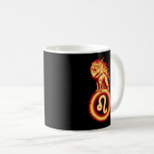 Mug Symbole Lion d'incendie - signe Léon Zodiaque (Devant droit)
