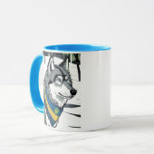Mug Symbole loup ukrainien, fort, fier de l'art ukrain (Devant gauche)