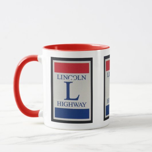 Mug Symbole lumineux rouge, blanc, bleu Lincoln (Gauche)