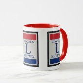 Mug Symbole lumineux rouge, blanc, bleu Lincoln (Devant droit)
