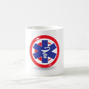Mug Symbole médical d'urgence Étoile de vie Caducée