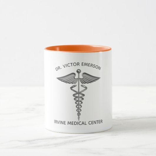 Mug Symbole Médicale Caduceus Personnalisé (Centre)