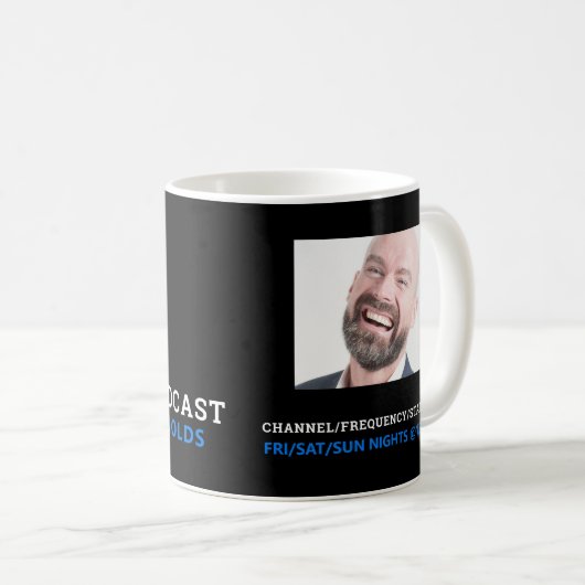 Mug Symbole microphone, Podcaster, Podcast (Devant droit)