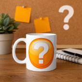 Mug Symbole Moderne Gras Point d'Interrogation Orange