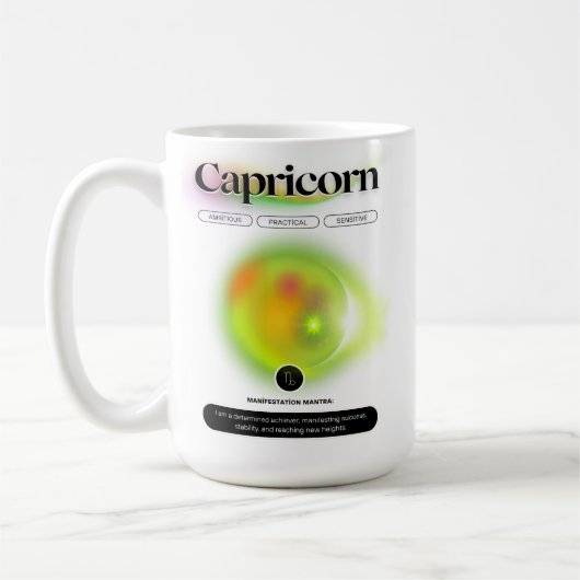 Mug Symbole moderne Zodiac Capricorne Citation Élément (Gauche)