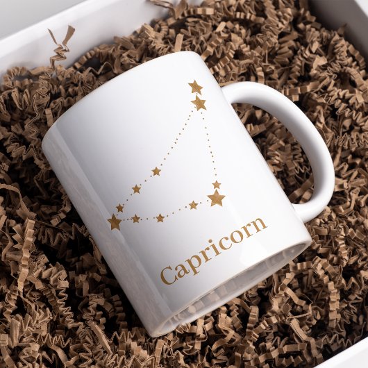 Mug Symbole moderne Zodiac Capricorne d'or | Élément T