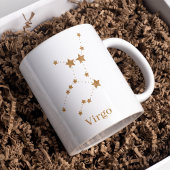 Mug Symbole moderne Zodiac Gold Virgo | Élément Terre