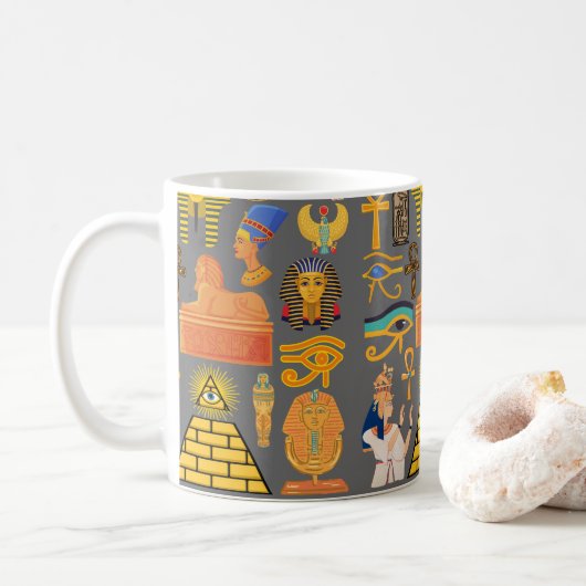 Mug Symbole motif Hiéroglyphe égyptien antique (Avec donut)