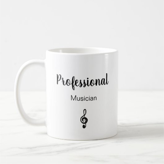 Mug Symbole musical Musicien Noir Blanc (Gauche)