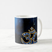 Mug Symbole Om avec pierres "Sapphire" (Devant droit)