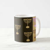 Mug Symbole or de Noël Hanoukka Menorah (Devant droit)