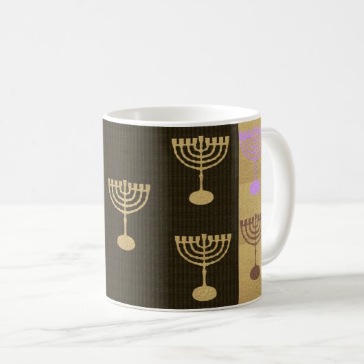 Mug Symbole or de Noël Hanoukka Menorah (Devant droit)
