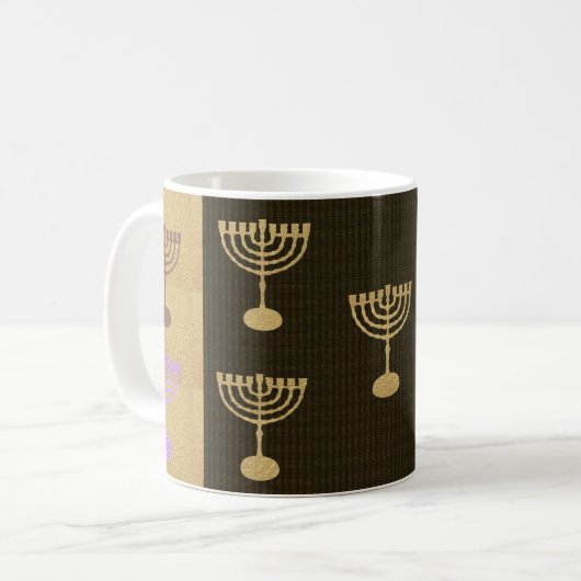 Mug Symbole or de Noël Hanoukka Menorah (Devant gauche)