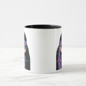Mug SYMBOLE Paisley Hippie poupée fille en paix violet (Centre)
