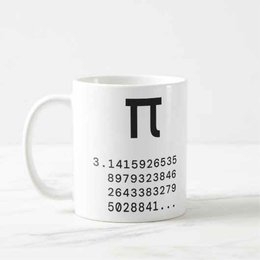 Mug Symbole Pi et chiffres de Pi Prof de maths (Gauche)