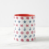 Mug Symbole Rouge Blanc Et Bleu De La Mer Motif (Centre)