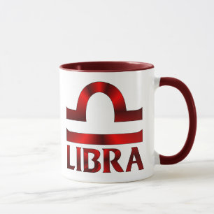Mug Symbole rouge d'horoscope de Balance