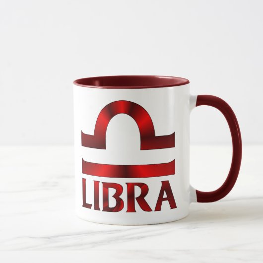 Mug Symbole rouge d'horoscope de Balance (Droite)