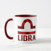 Mug Symbole rouge d'horoscope de Balance (Gauche)