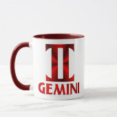 Mug Symbole rouge d'horoscope de Gémeaux (Gauche)