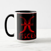Mug Symbole rouge d'horoscope de Poissons (Gauche)