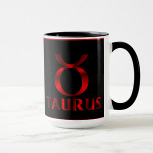 Mug Symbole rouge d'horoscope de Taureau