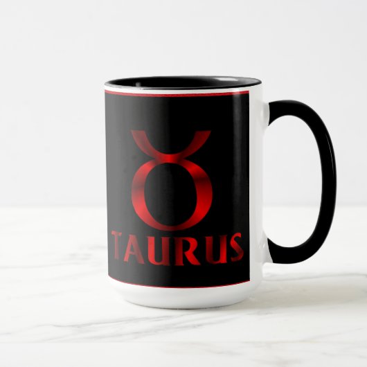 Mug Symbole rouge d'horoscope de Taureau (Droite)