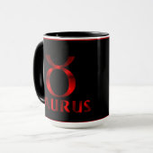 Mug Symbole rouge d'horoscope de Taureau (Devant gauche)