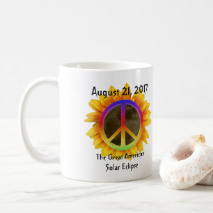 Mug Symbole solaire Eclipse, tournesol et paix 2017