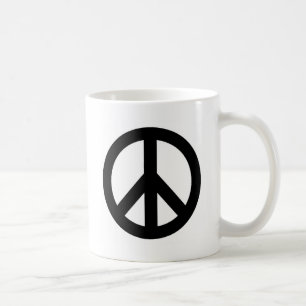 MUG SYMBOLE SYMBOLE DE LA PAIX BLANC NOIR