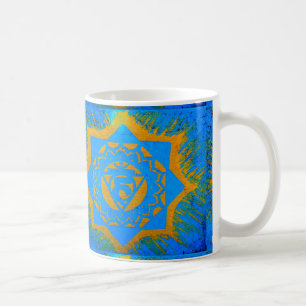 Mug symbole tantrique or sur bleu
