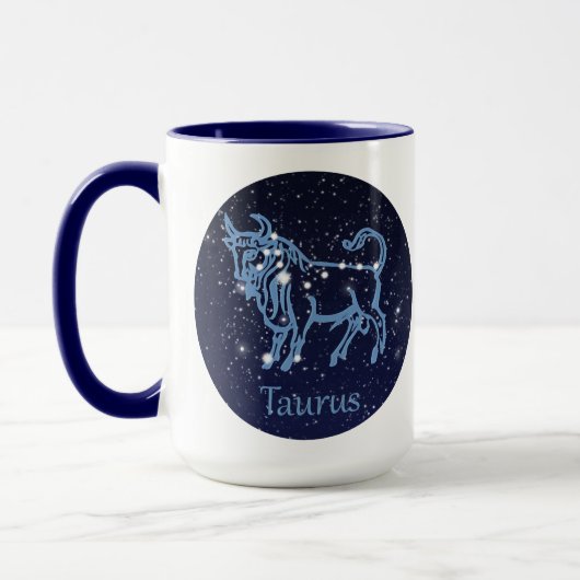 Mug Symbole Taurus Constellation et Zodiaque avec étoi (Gauche)