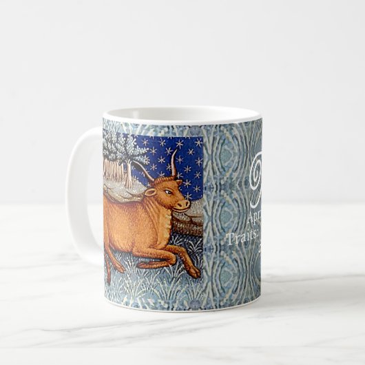 Mug Symbole Taurus Zodiac Bull fête d'anniversaire (Devant gauche)