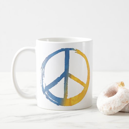 Mug SYMBOLE ukrainien - PAIX Daisy Ukraine War Co (Avec donut)